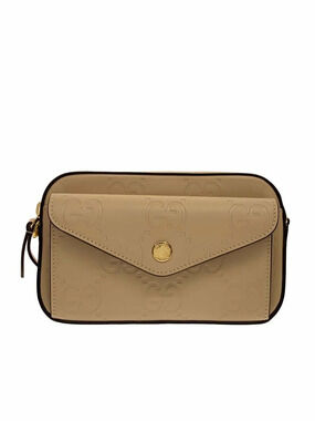 Gucci beige Pink Jumbo GG embossed Chain Crossbody Bag